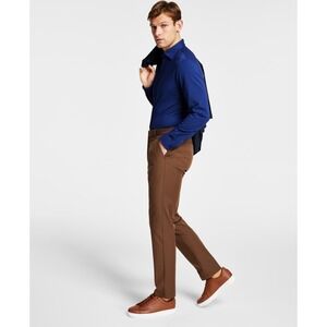 Michael Kors‎ Dress Pants Mens 33x30 Brown Flat Front Straight Leg Major NWT